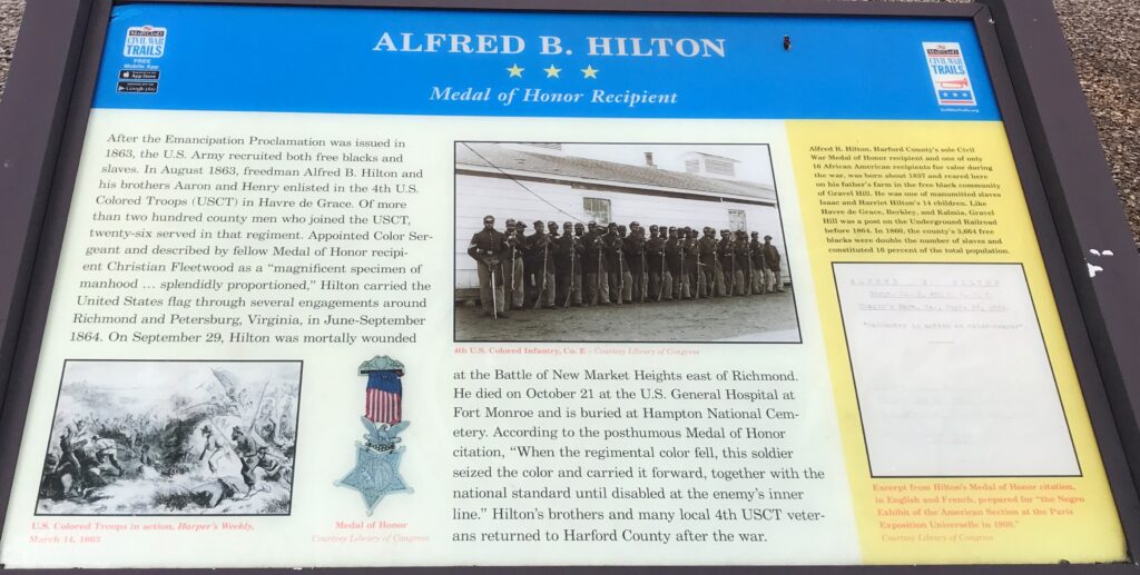 ALFRED B. HILTON MEDAL OF HONOR RECIPIENT MEMORIAL PARK PLAQUE
