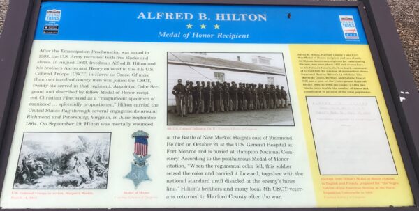 ALFRED B. HILTON MEDAL OF HONOR RECIPIENT MEMORIAL PARK PLAQUE