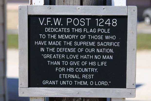 VFW POST 1248 MEMORIAL FLAG POLE PLAQUE