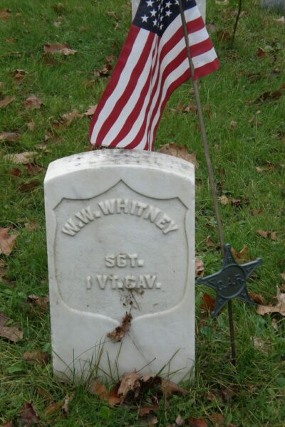 W.W. WHITNEY WAR MEMORIAL CEMETERY STONE