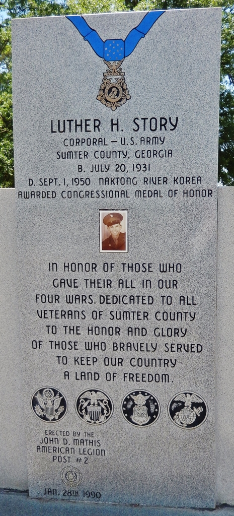 LUTHER H. STORY MEDAL OF HONOR WAR MEMORIAL CENTER STONE