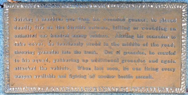 LUTHER H. STORY MEDAL OF HONOR WAR MEMORIAL PLAQUE