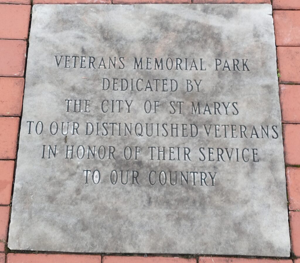 CITY OF ST. MARY’S VETERANS MEMORIAL PARK STONE