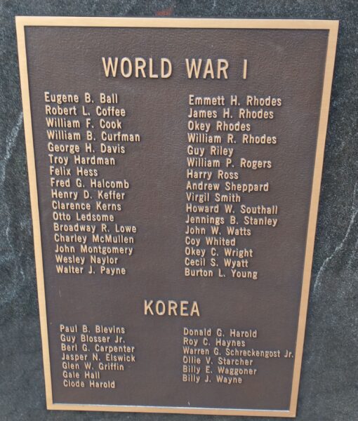 ROANE COUNTY VETERANS MEMORIAL PLAQUE A