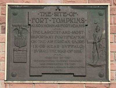 THE SITE OF FORT TOMPKINS MEMORIAL PLAQUE