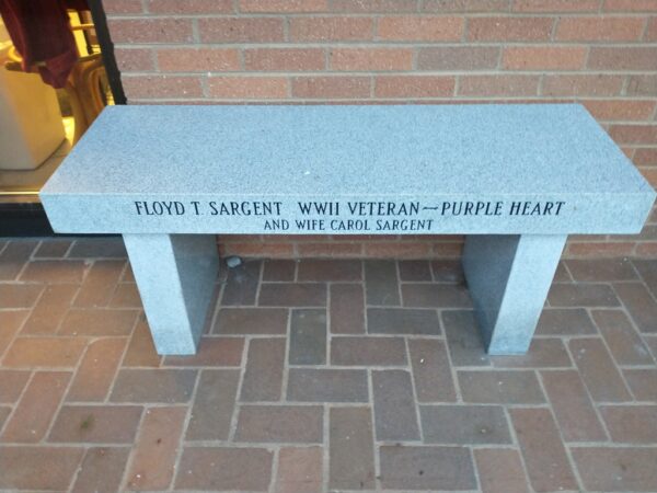 FLOYD T. SARGENT WAR MEMORIAL BENCH