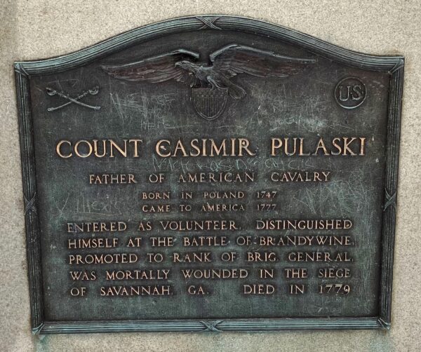 WYANDOTTE COUNTY CASIMIR PULASKI WAR MEMORIAL PLAQUE