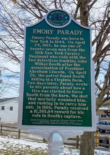 EMORY PARADY WAR MEMORIAL MARKER