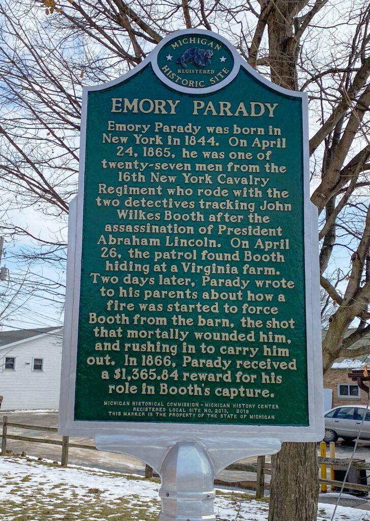 EMORY PARADY WAR MEMORIAL MARKER
