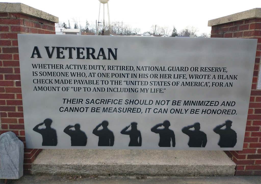 A VETERAN WAR MEMORIAL STONE