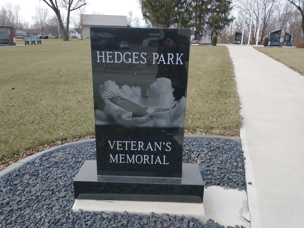 HEDGES PARK VETERAN’S MEMORIAL FRONT