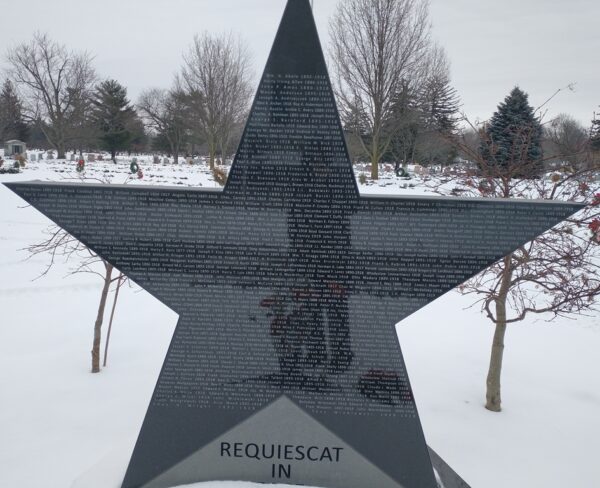 REQUIESCAT IN PEACE WAR MEMORIAL CLOSE-UP