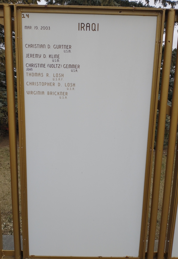 LIBERTY TOWNSHIP VETERANS MEMORIAL PLAQUE N