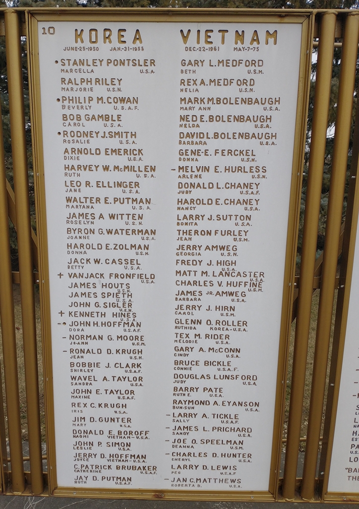 LIBERTY TOWNSHIP VETERANS MEMORIAL PLAQUE J