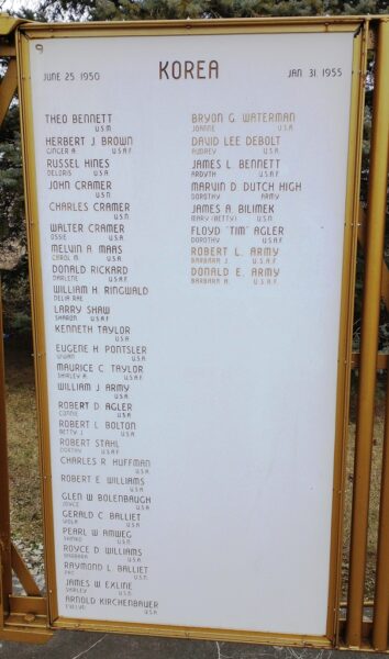 LIBERTY TOWNSHIP VETERANS MEMORIAL PLAQUE I