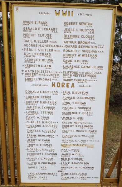 LIBERTY TOWNSHIP VETERANS MEMORIAL PLAQUE H