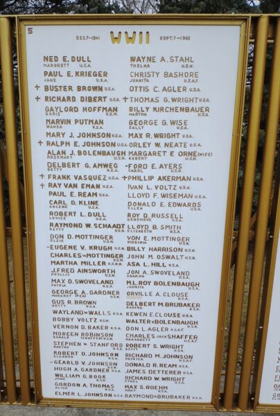 LIBERTY TOWNSHIP VETERANS MEMORIAL PLAQUE E