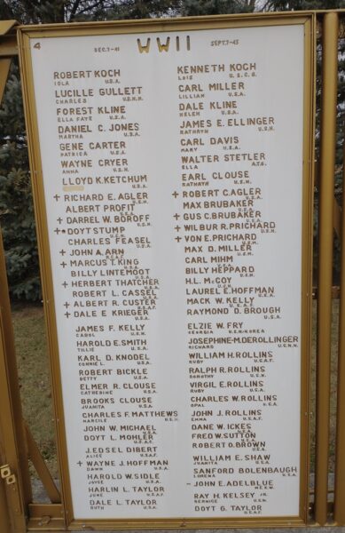 LIBERTY TOWNSHIP VETERANS MEMORIAL PLAQUE D