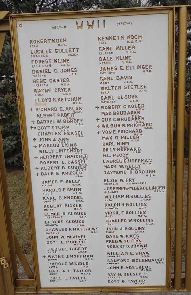 LIBERTY TOWNSHIP VETERANS MEMORIAL PLAQUE D