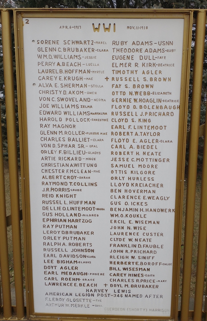 LIBERTY TOWNSHIP VETERANS MEMORIAL PLAQUE B