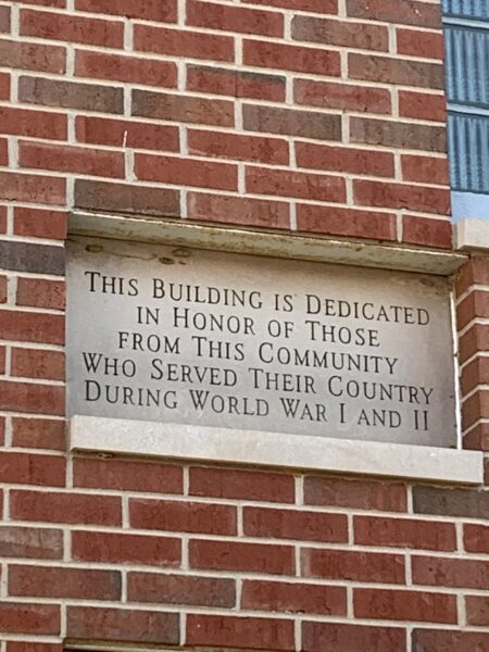 AMERICAN LEGION POST 110 WAR MEMORIAL BUILDING STONE