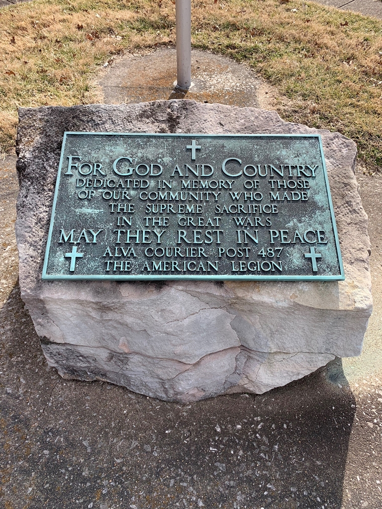 AMERICAN LEGION POST 487 FOR GOD AND COUNTRY MEMORIAL FLAGFPOLE PLAQUE