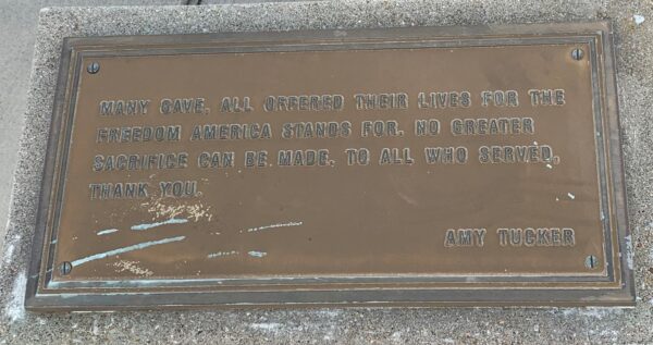 UNION COUNTY VETERANS MEMORIAL PLAQUE B