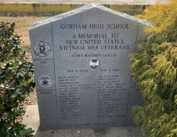 GORHAM HIGH SCHOOL VIETNAM WAR VETERANS MEMORIAL