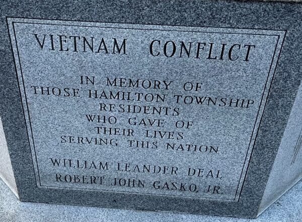 HAMILTON TOWNSHIP WAR MEMORIAL STONE D