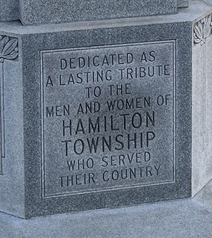 HAMILTON TOWNSHIP WAR MEMORIAL STONE A