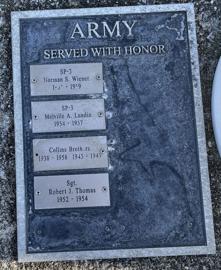 BRIGANTINE ARMY WITH HONOR MEMORIAL PLAQUE