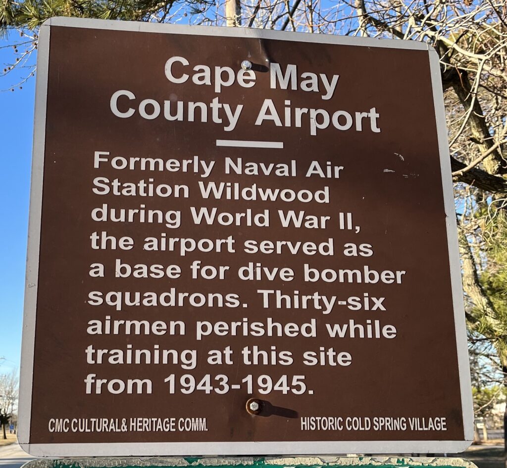 CAPE MAY COUNTY AIRPORT WAR MEMORIAL PLAQUE