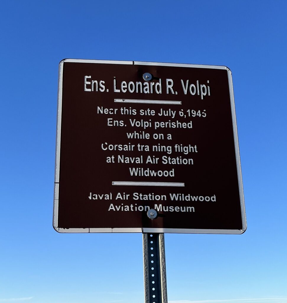 ENS. LEONARD R. VOLPI WAR MEMORIAL PLAQUE
