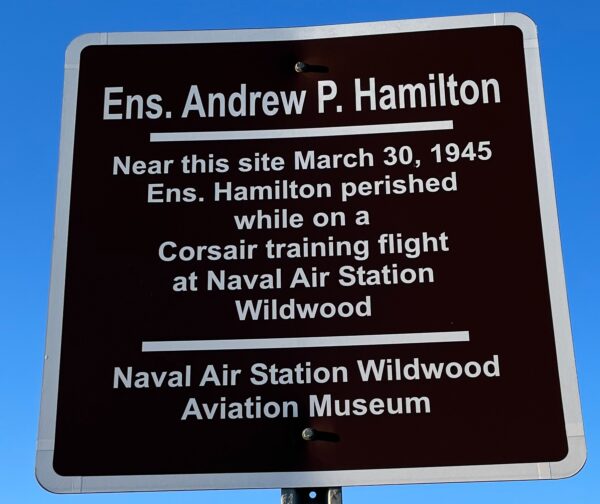 ENS. ANDREW P. HAMILTON WAR MEMORIAL PLAQUE