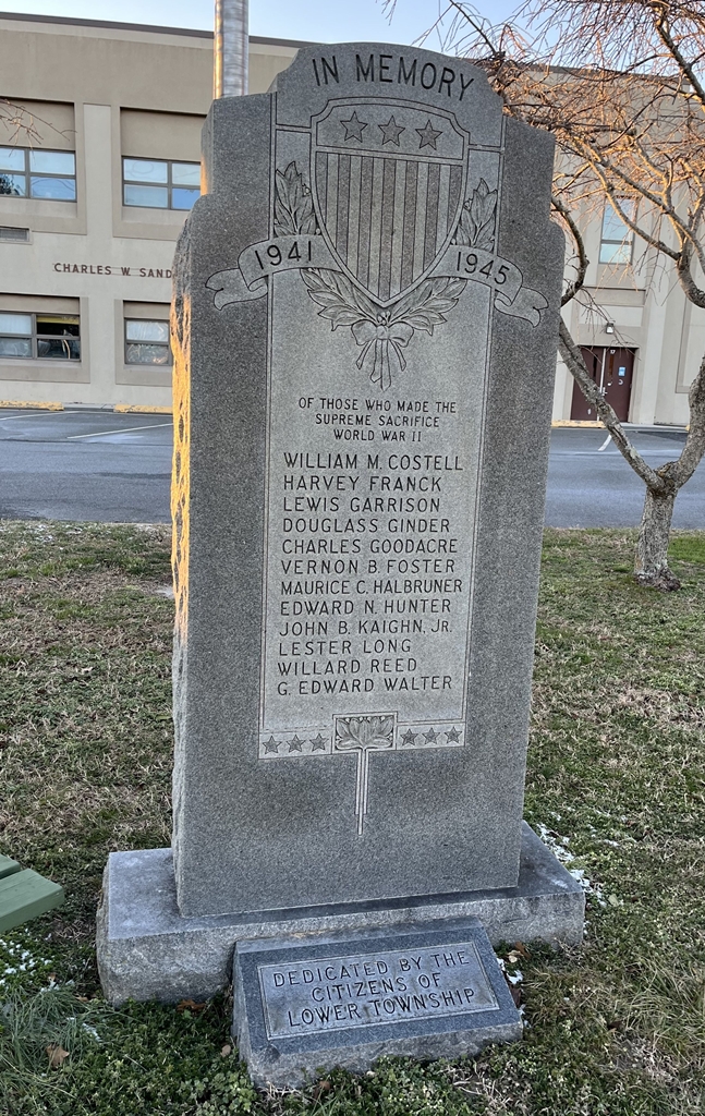 CITIZENS OF LOWER TOWNSHIP WORLD WAR II MEMORIAL STONE