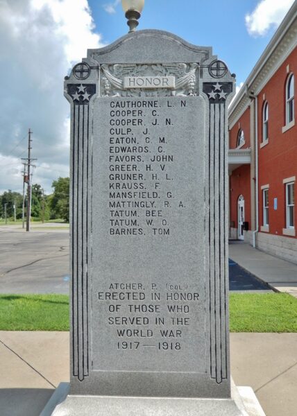 MISSISSIPPI COUNTY WAR VETERANS MEMORIAL SIDE A