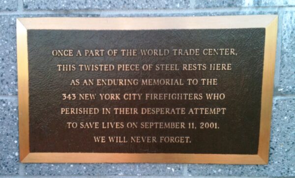 OCEAN CITY SEPTEMBER 11, 2001 MEMORIAL PLAQUE