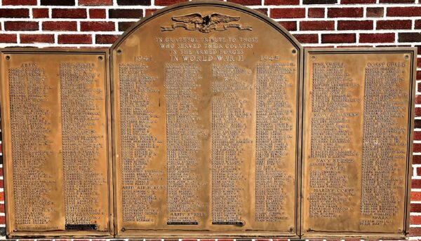 NANTUCKET WORLD WAR II MEMORIAL PLAQUE