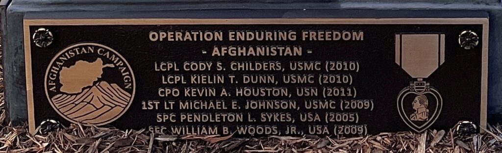 CHESAPEAKE IRAQ AND AFGHANISTAN WAR MEMORIAL BATTLEFIELD CROSS PLAQUE C