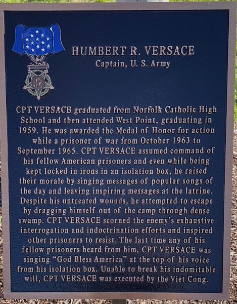 HUMBERT R. VERSACE MEDAL OF HONOR MEMORIAL PLAQUE