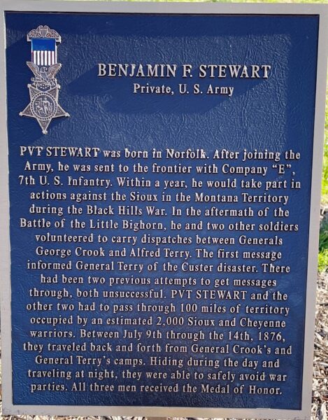 BENJAMIN F. STEWART MEDAL OF HONOR WAR MEMORIAL PLAQUE
