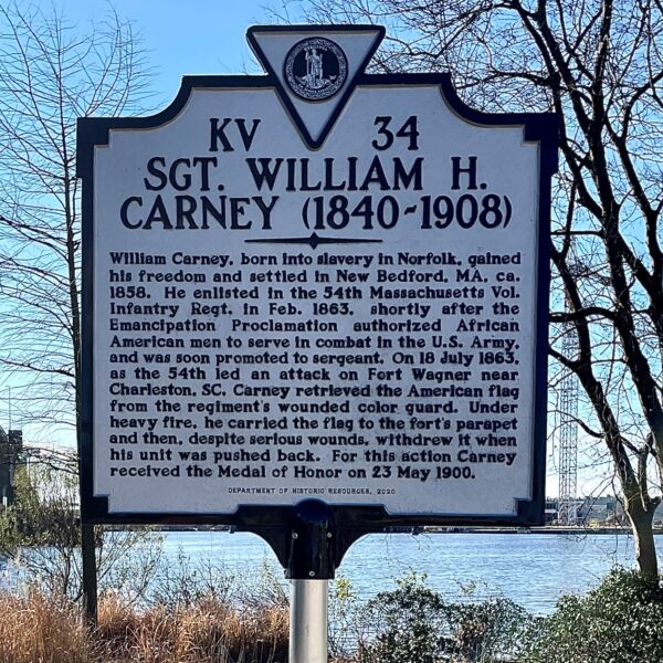 SGT. WILLIAM H. CARNEY MEDAL OF HONOR WAR MEMORIAL MARKER