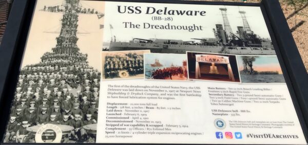 USS DELAWARE WAR MEMORIAL BELL PLAQUE