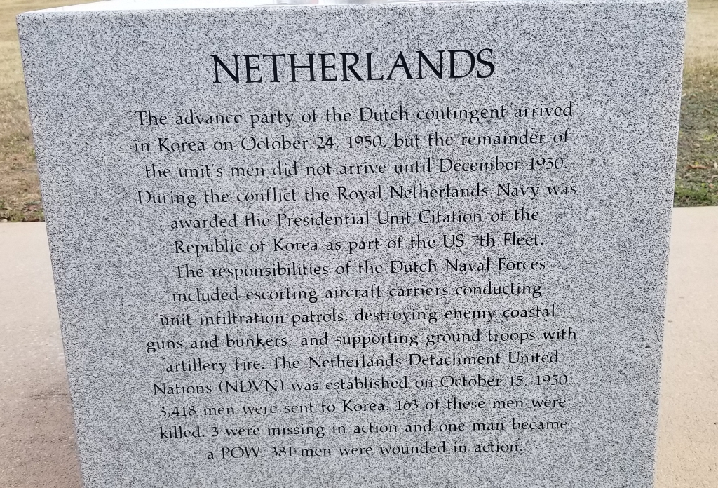 NETHERLANDS KOREAN WAR MEMORIAL
