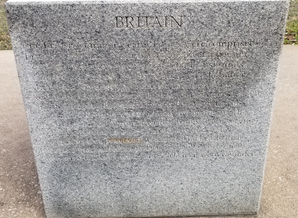 BRITAIN KOREA WAR MEMORIAL