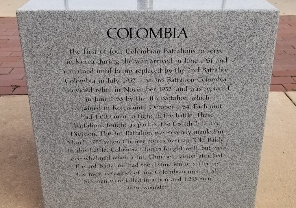 COLOMBIA KOREAN WAR MEMORIAL