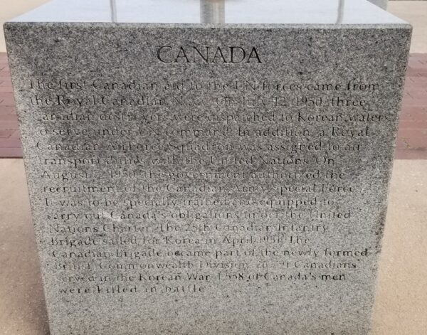CANADA KOREAN WAR MEMORIAL