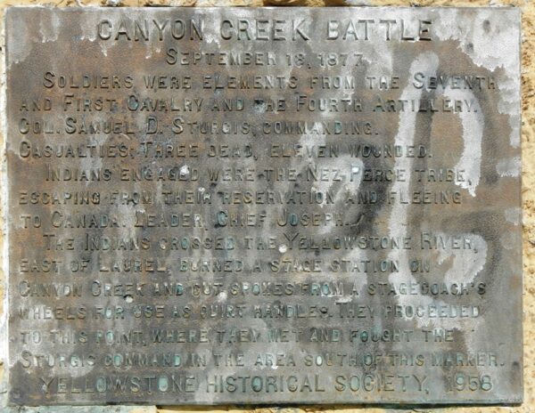 CANYON CREEK BATTLE MEMORIAL PLAQUE