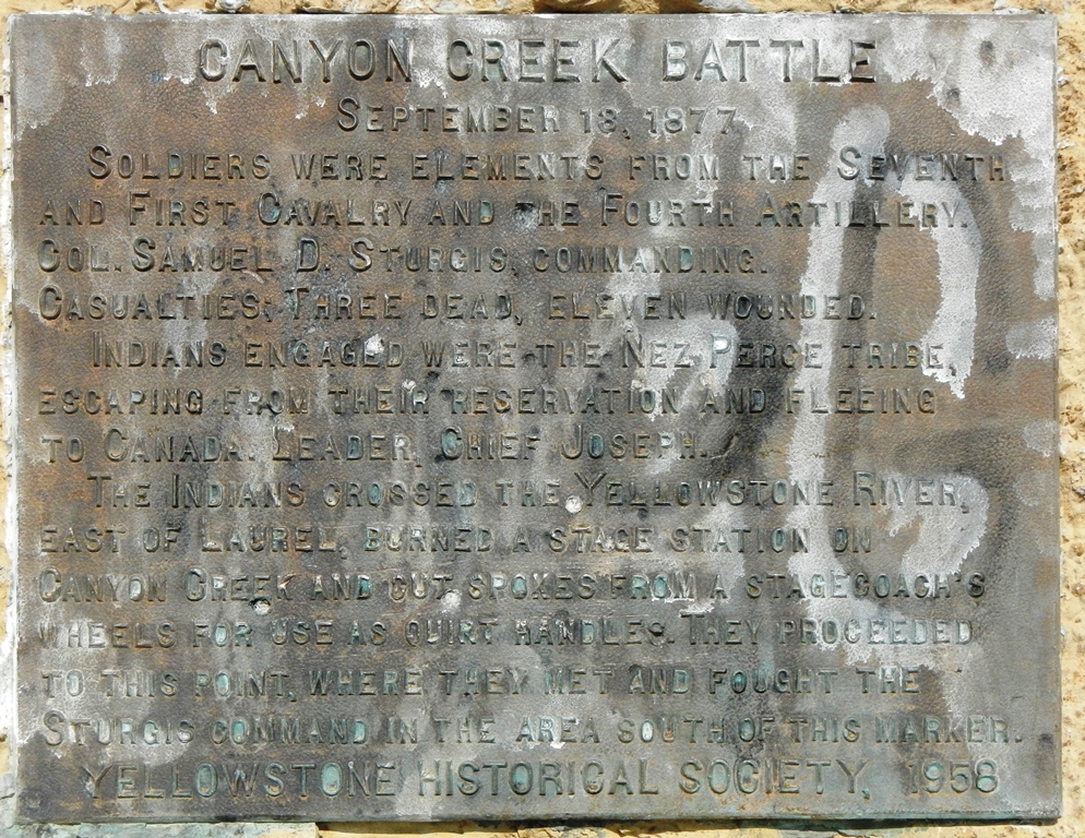 CANYON CREEK BATTLE MEMORIAL PLAQUE
