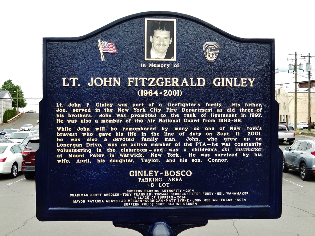 LT. JOHN FITZGERALD GINLEY SEPTEMBER 11, 2001 MEMORIAL MARKER
